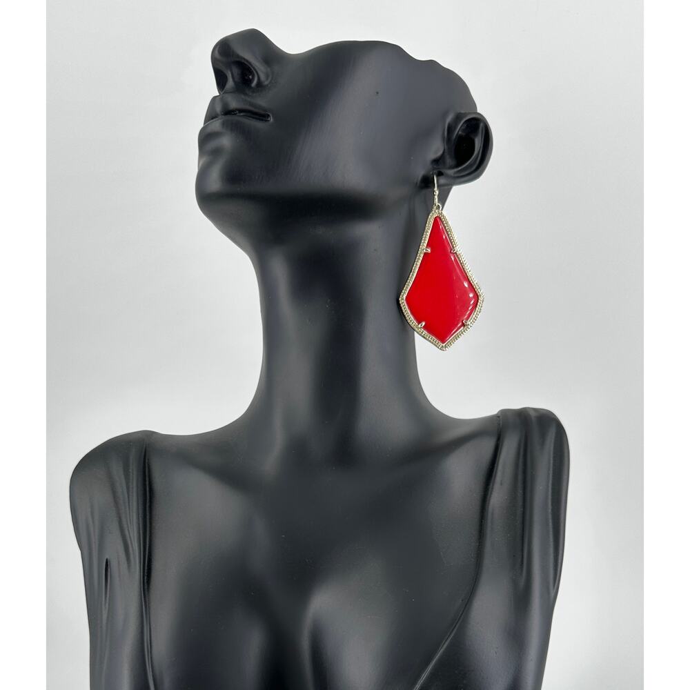 Kendra Scott Red Drop Statement Earrings